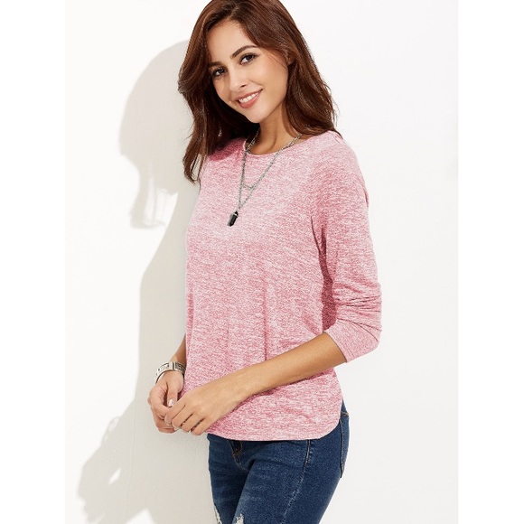 Wrap Back Long Sleeve Top in Pink - Picture 2 of 4